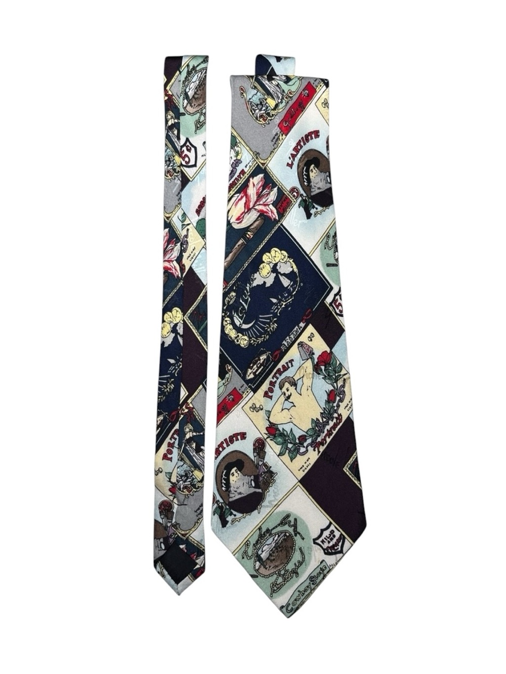 Nicole Miller 1997 Multicolor Wearable Fine Art Masterpieces Novelty Silk Tie